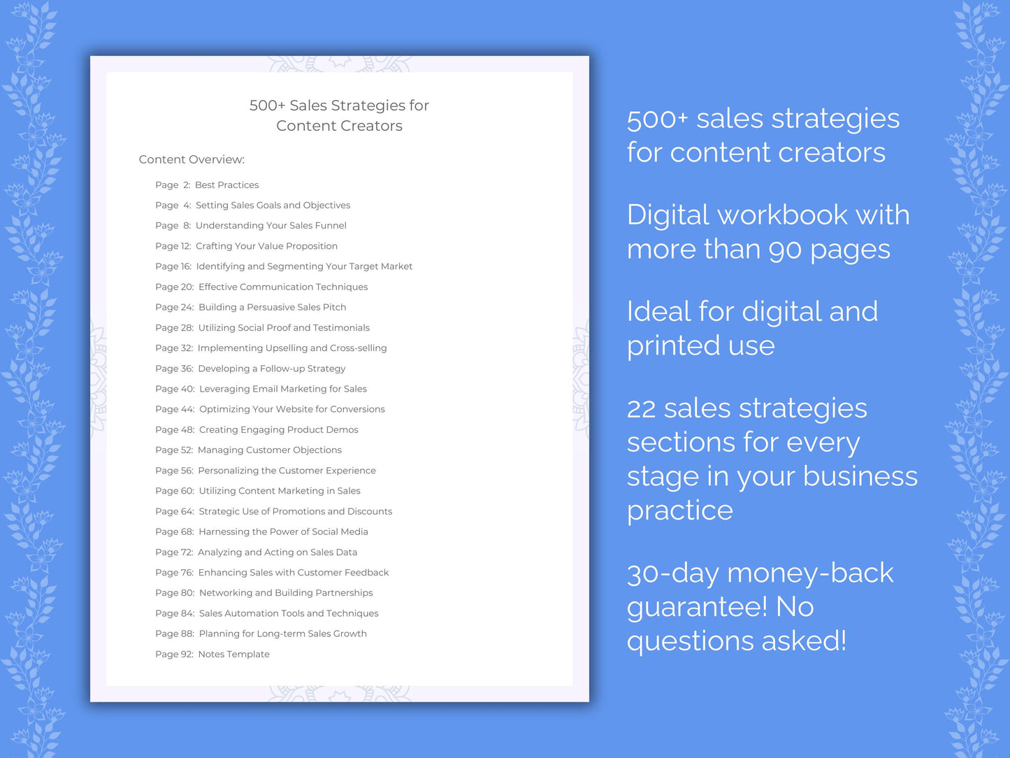 Content Creators Sales Strategies Workbook