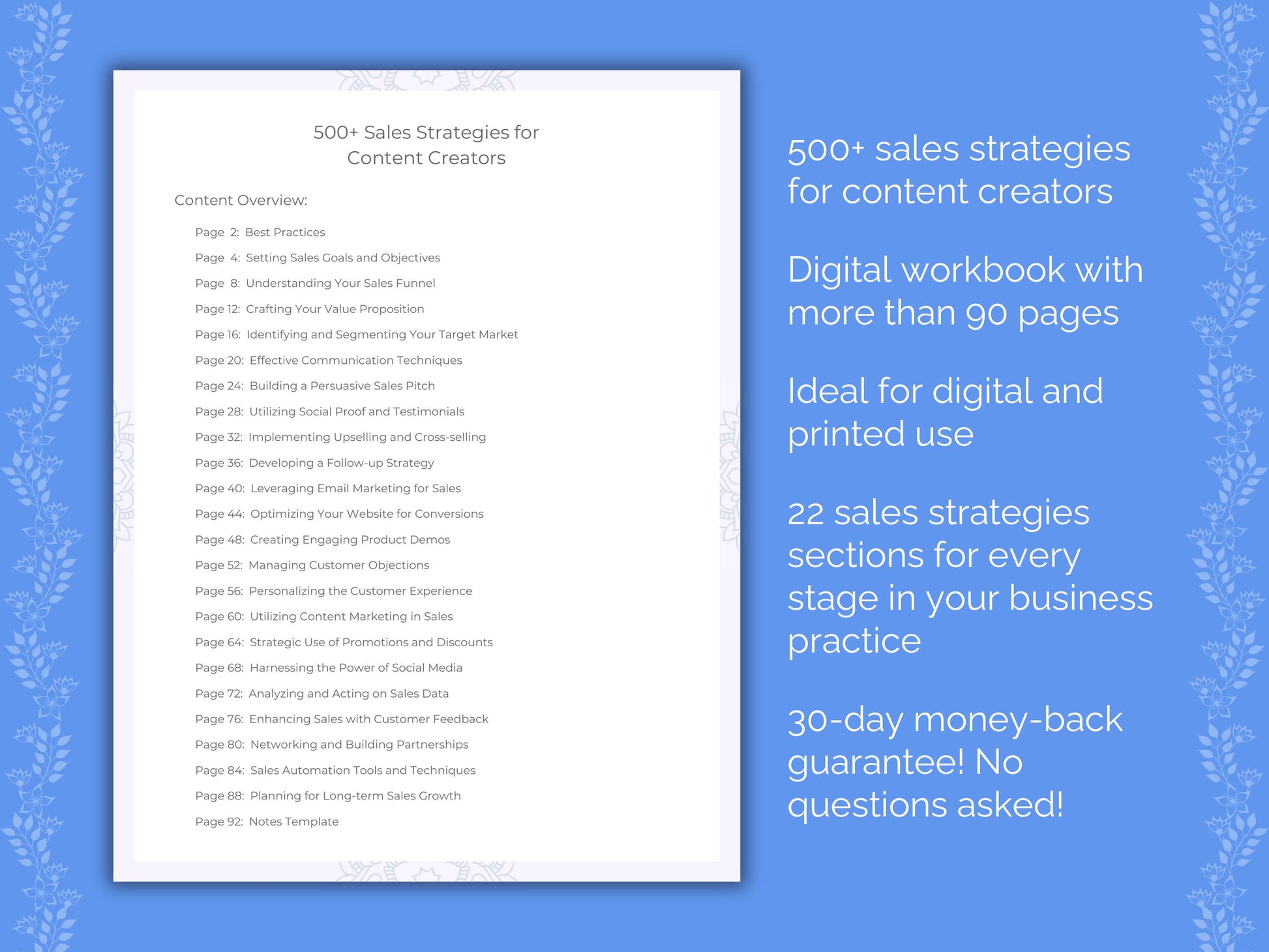 Content Creators Sales Strategies Workbook
