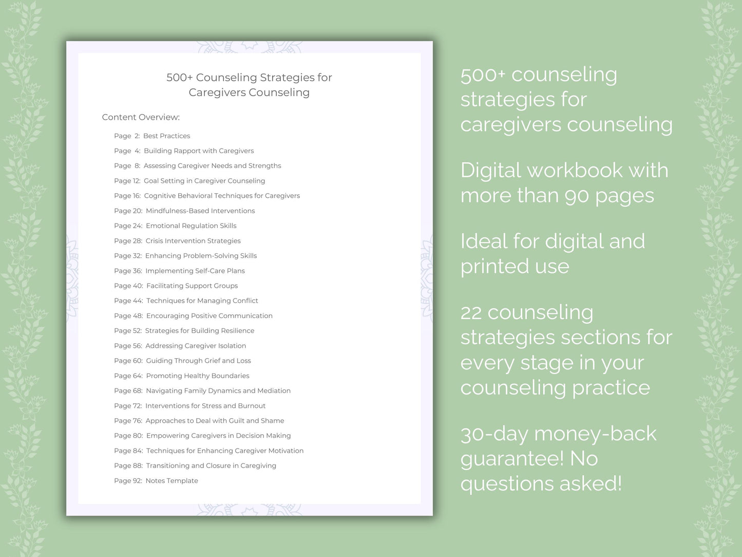 Caregivers Counseling Strategies Workbook