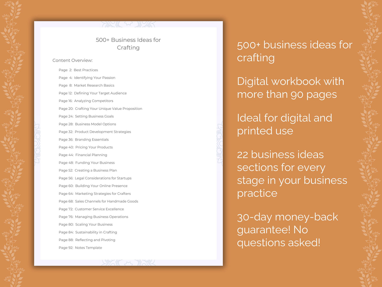 Crafting Business Ideas Worksheets