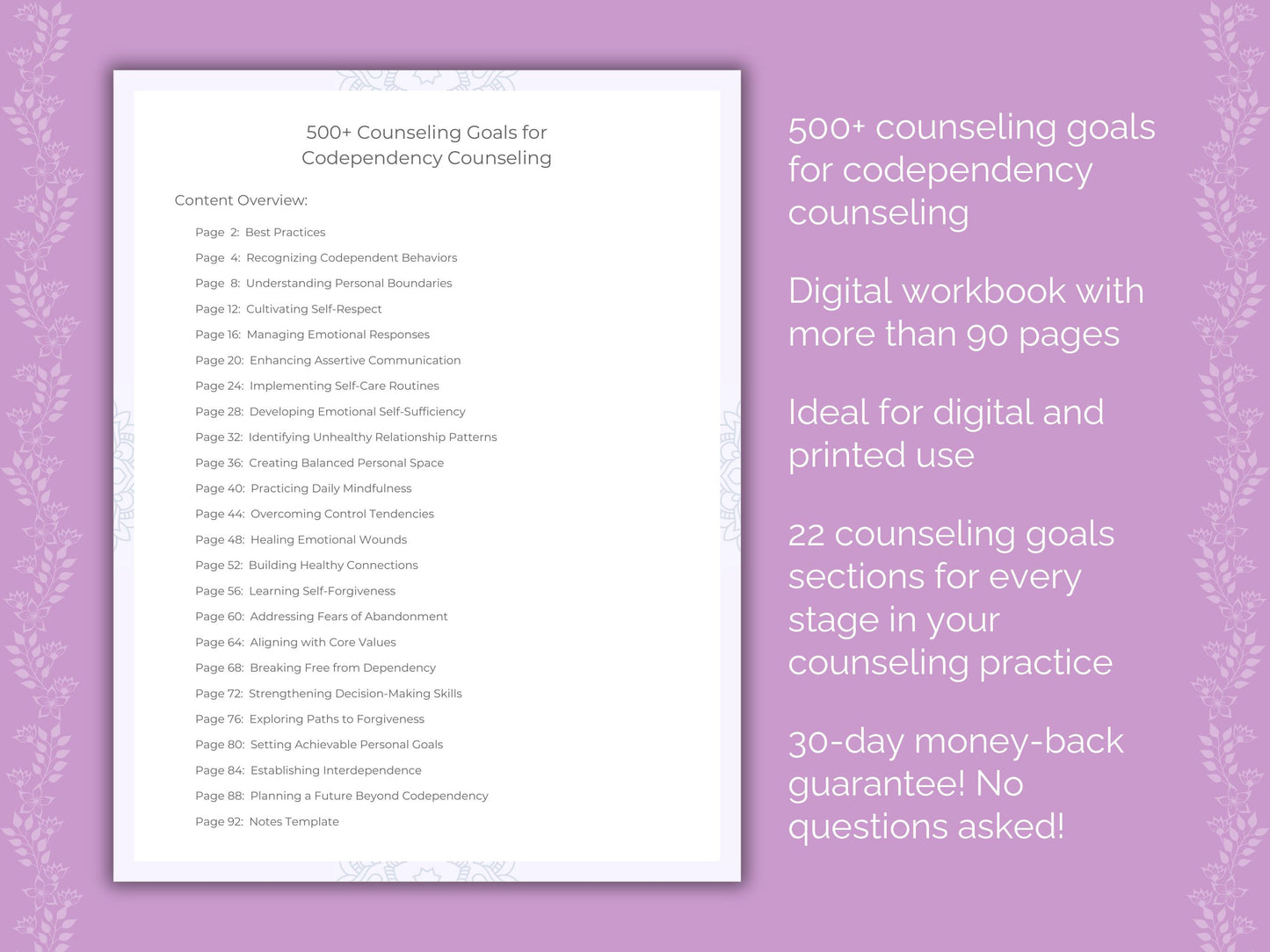 Codependency Counseling Workbook
