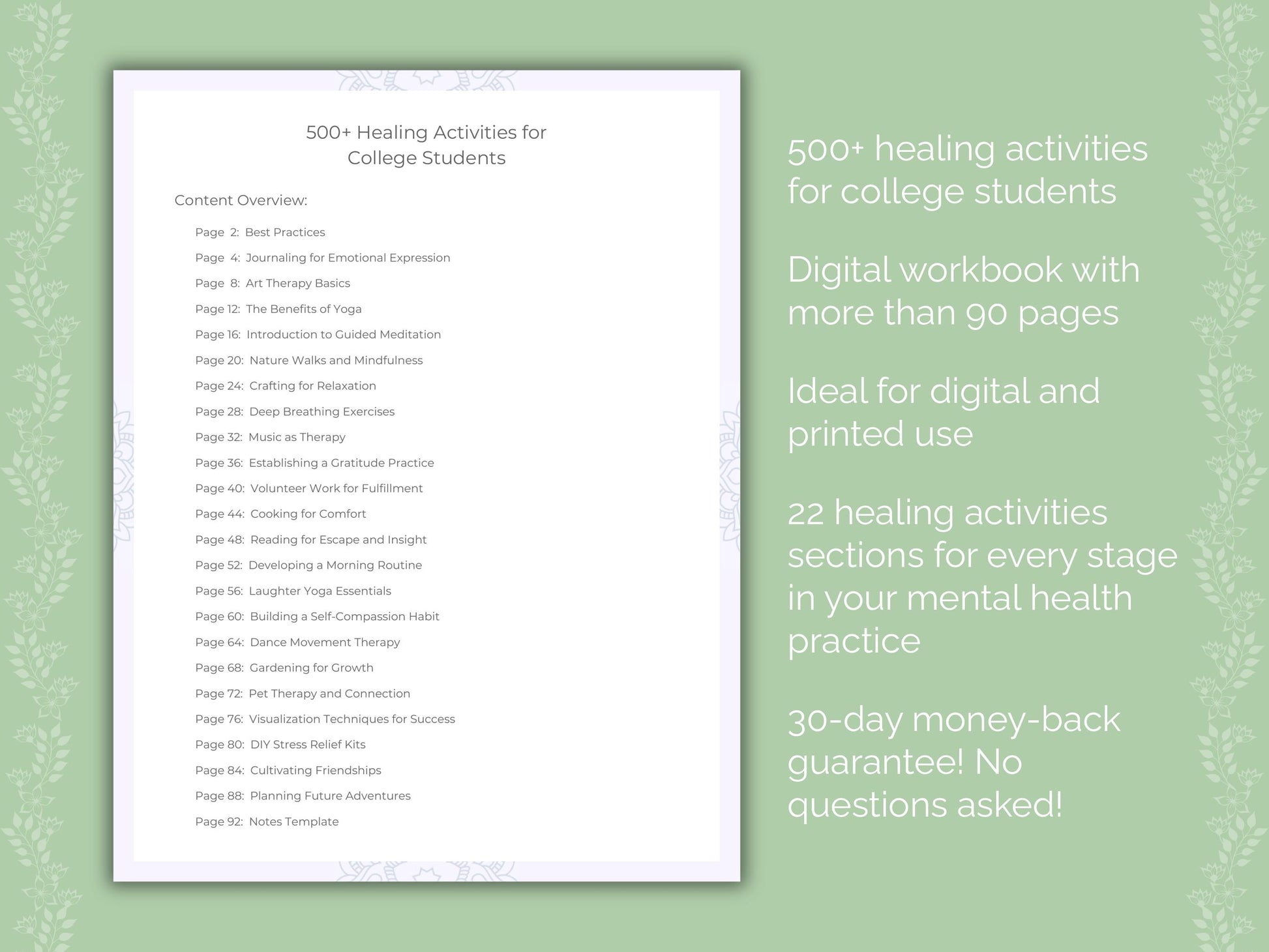 College Students Mental Health Workbook