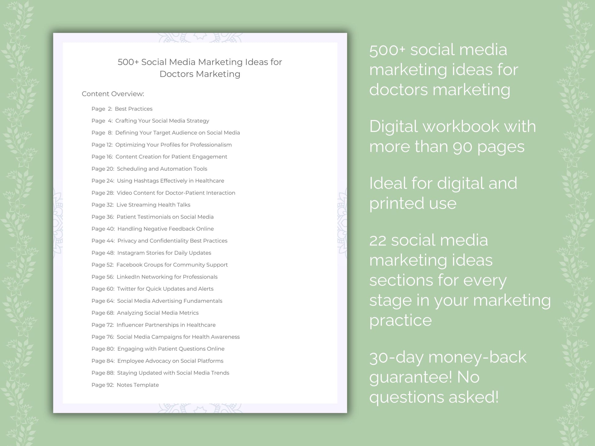 Doctors Social Media Marketing Ideas Worksheets