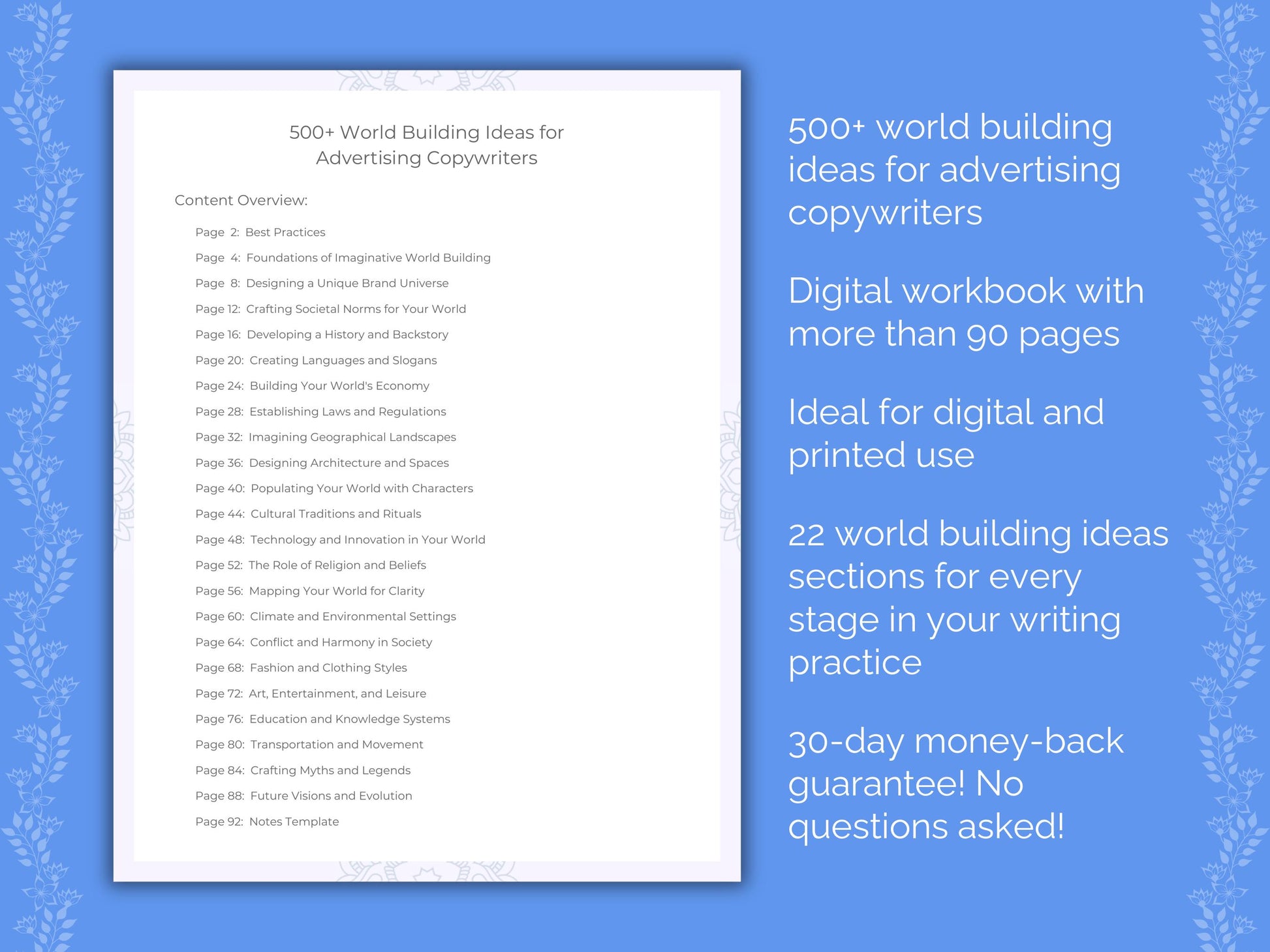 Advertising Copywriters World Building Ideas Worksheets