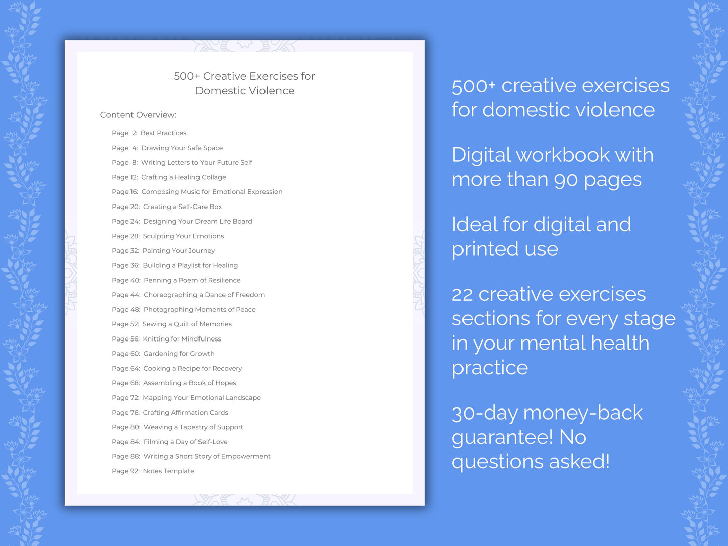 Domestic Violence Creative Exercises Worksheets