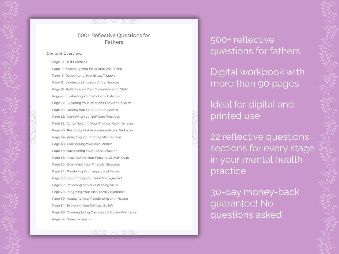 Fathers Reflective Questions Workbook