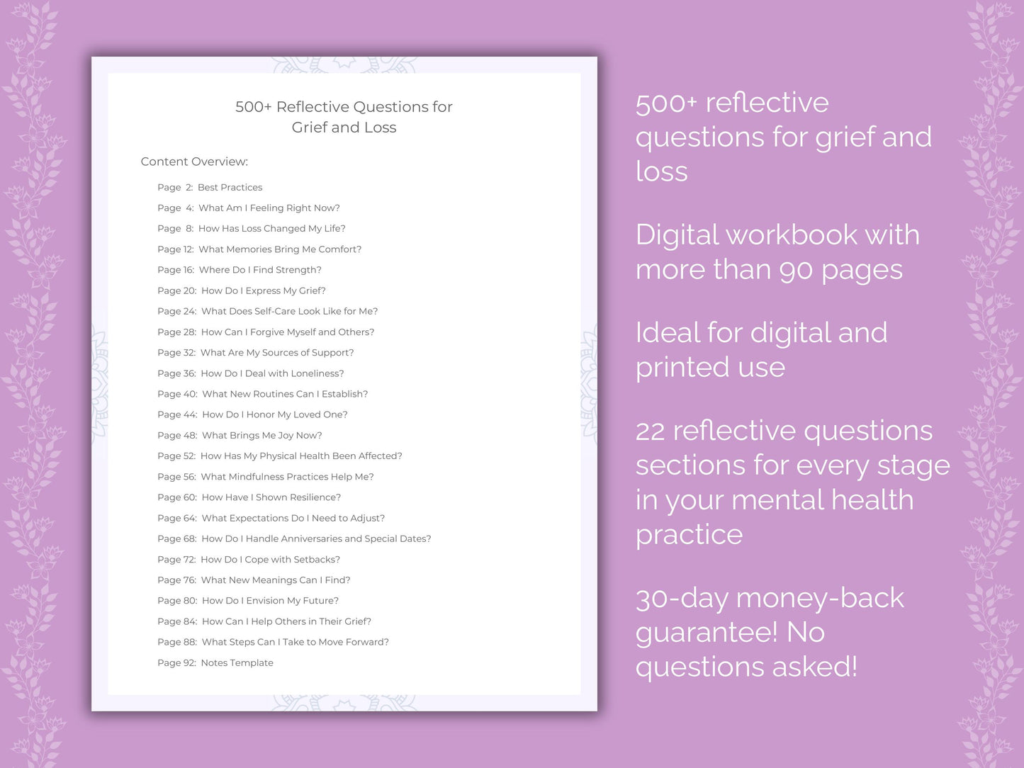 Grief and Loss Reflective Questions