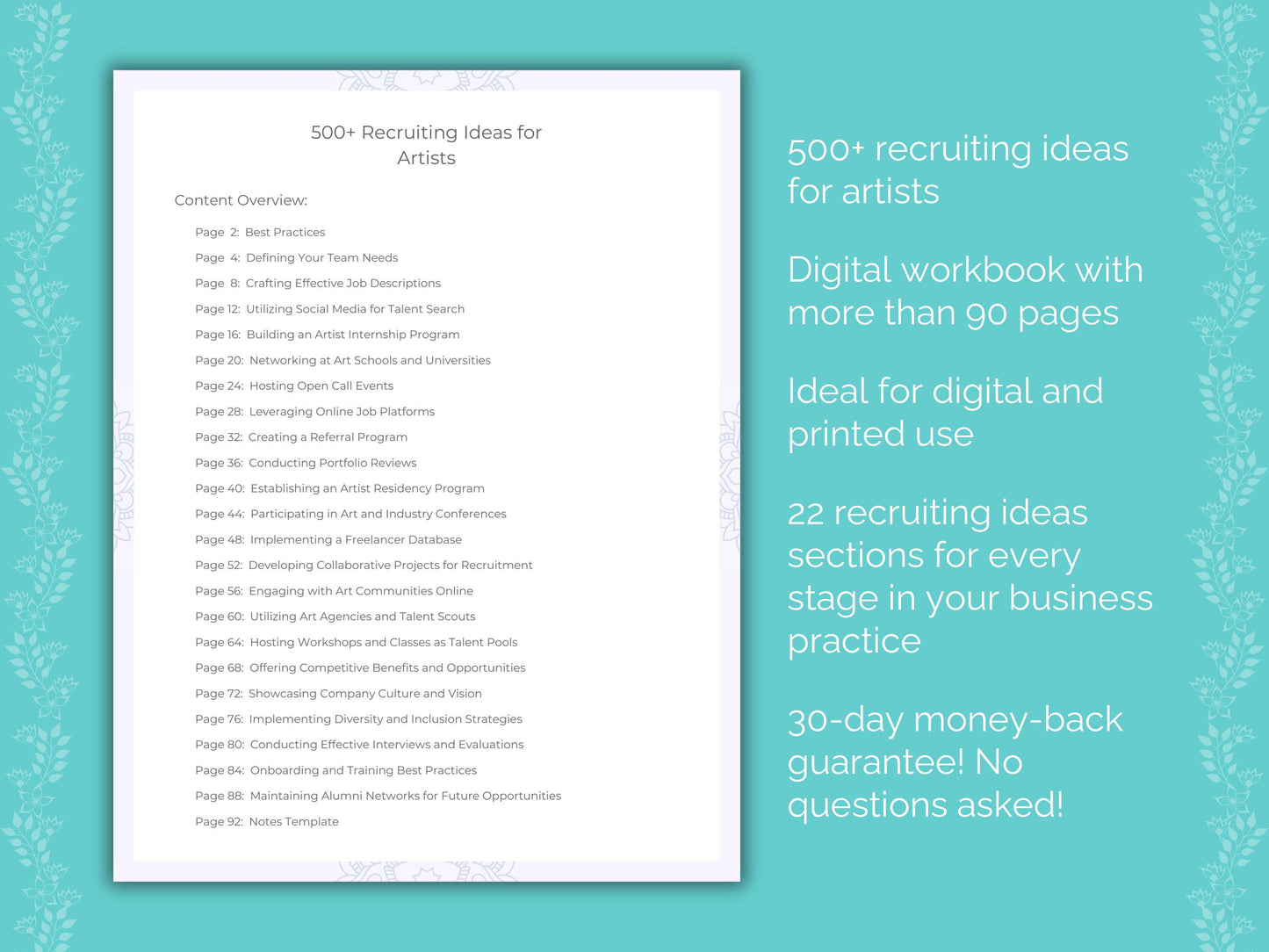 Artists Recruiting Ideas Workbook