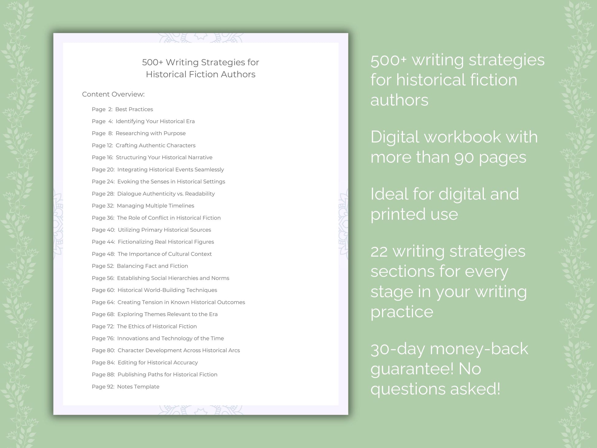 Historical Fiction Authors Writing Workbook