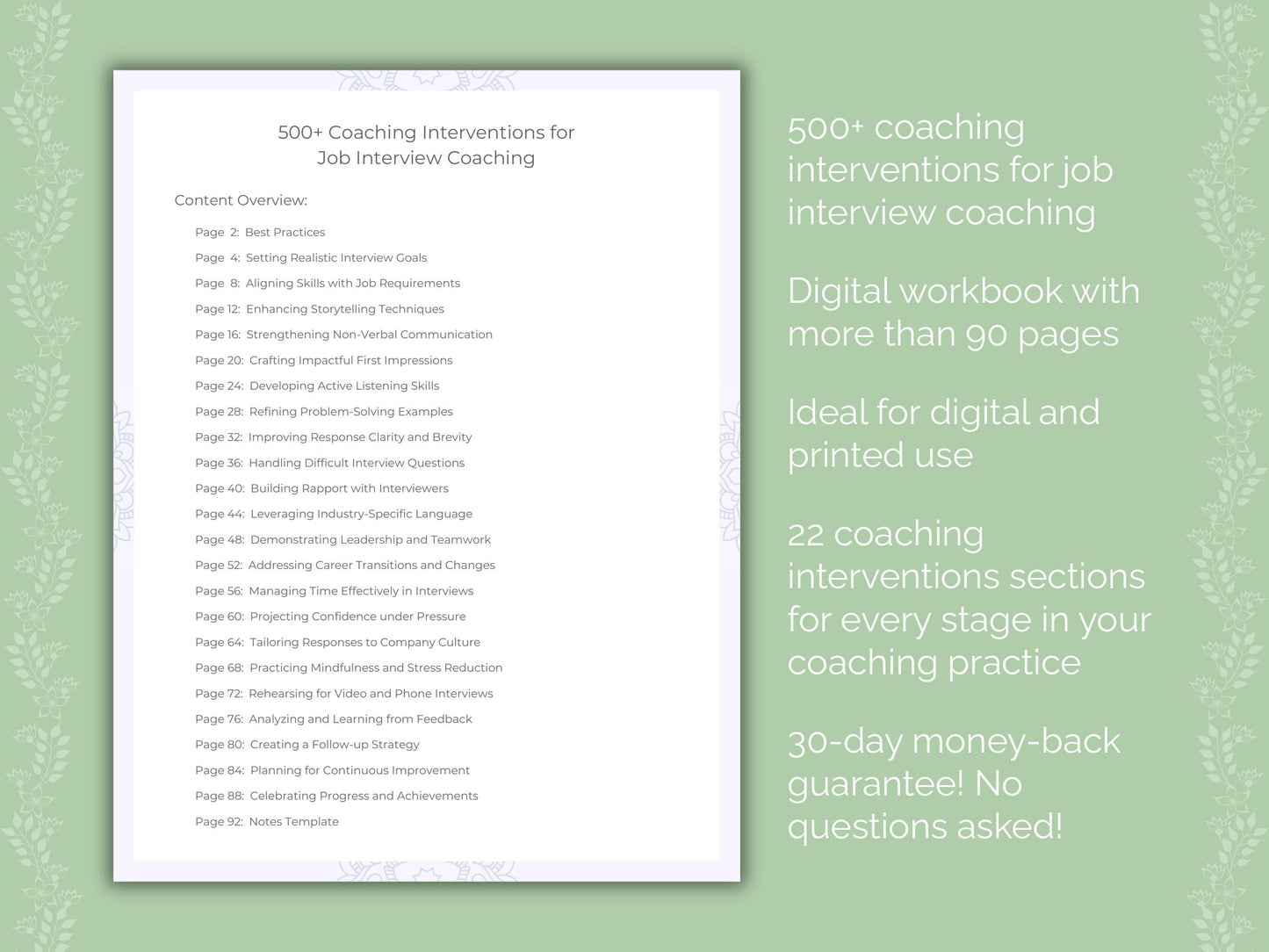 Job Interview Coaching Worksheets