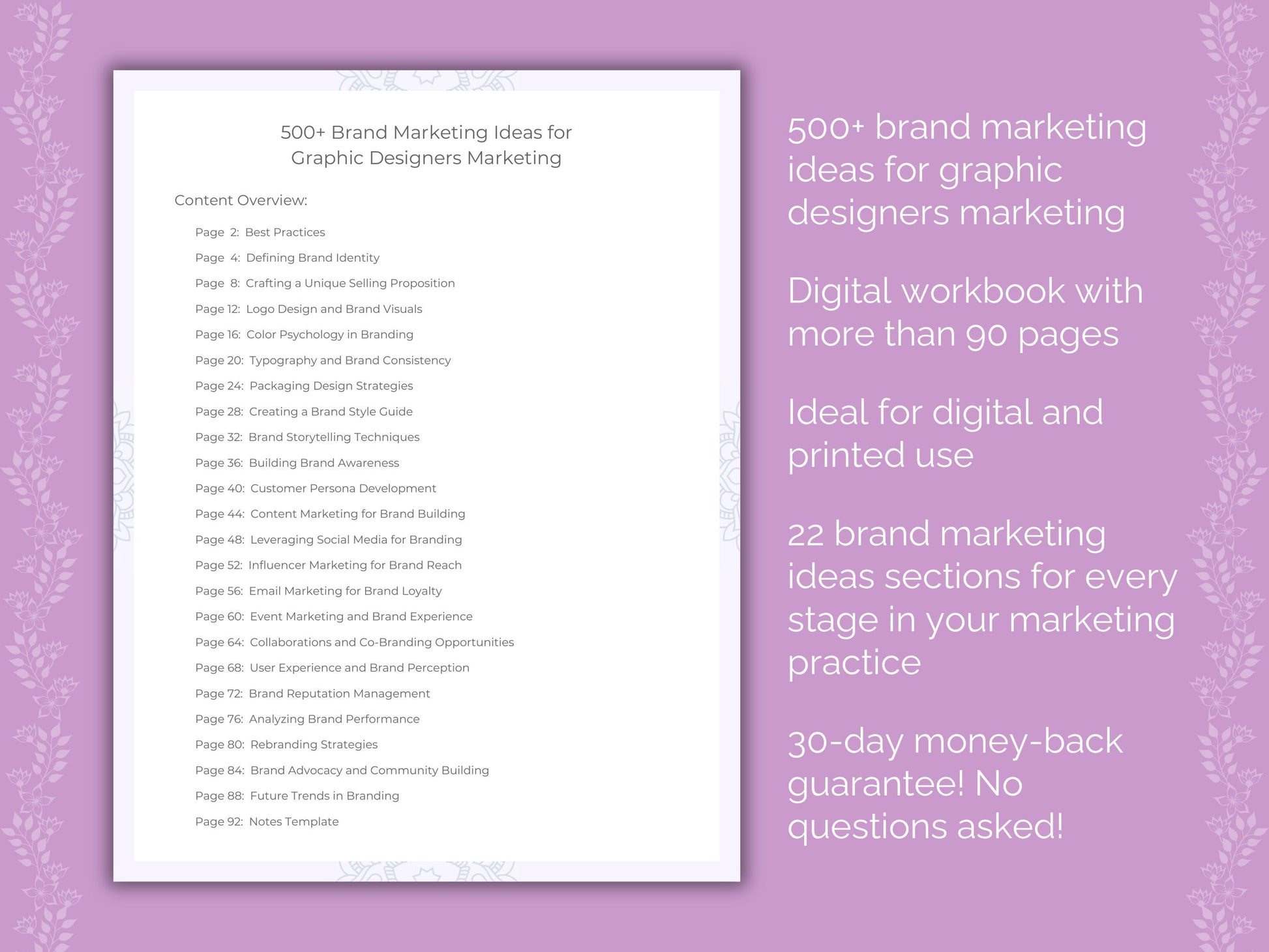 Graphic Designers Brand Marketing Ideas Workbook