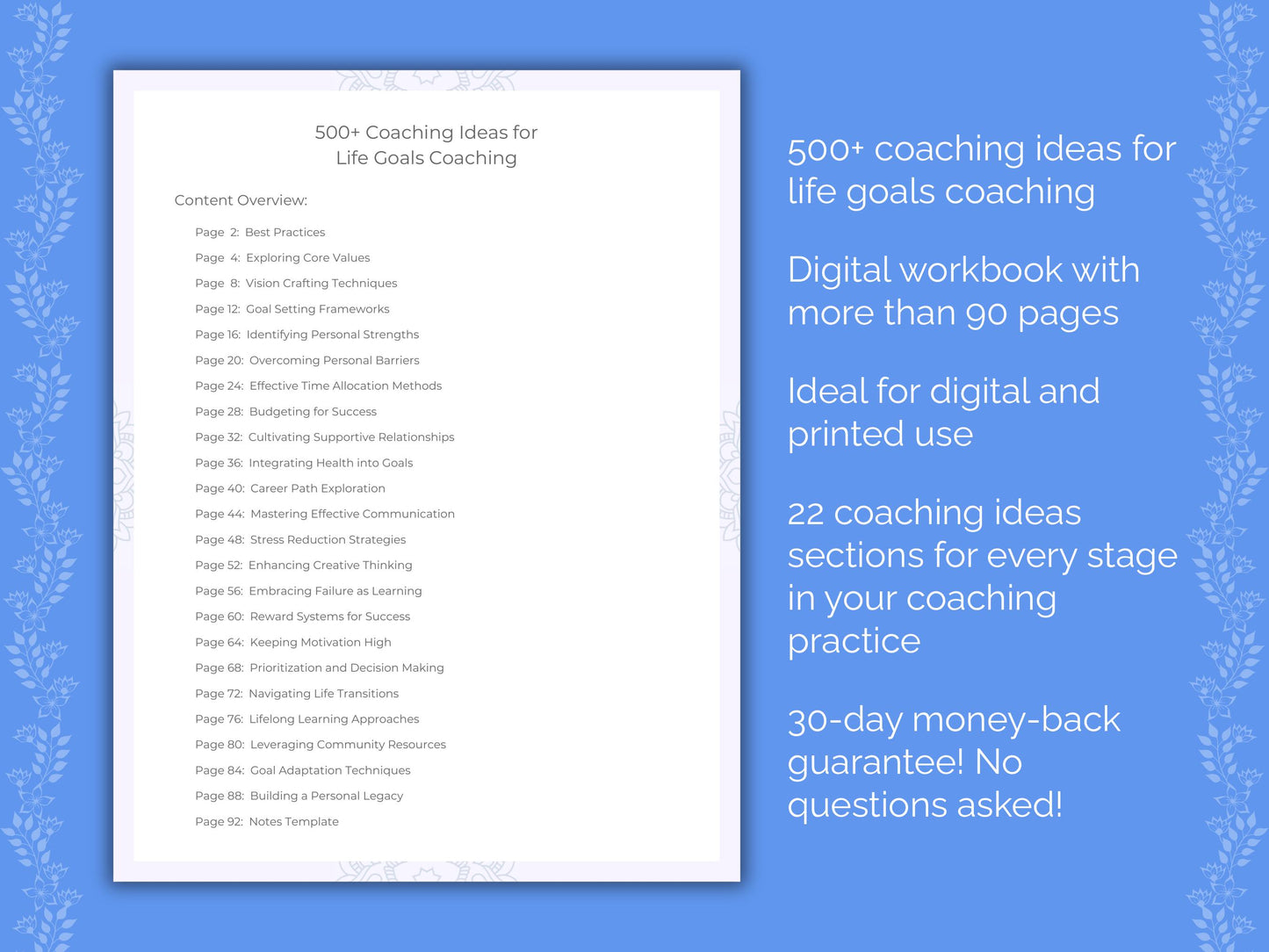 Life Goals Coaching Ideas Workbook