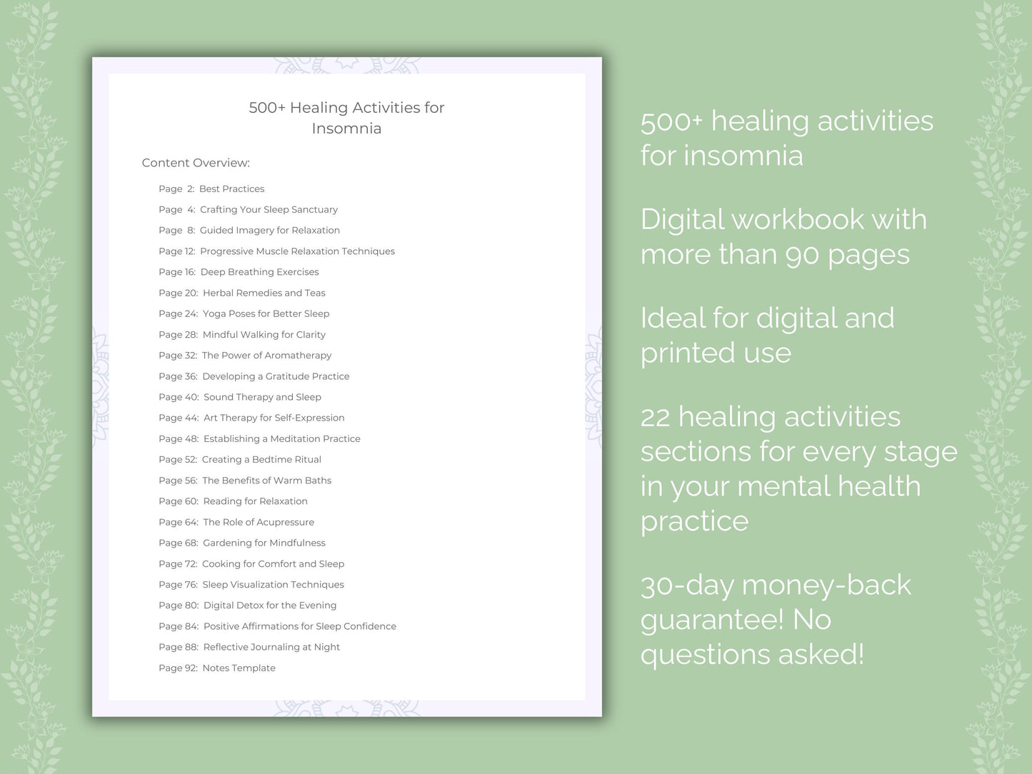 Insomnia Mental Health Worksheets