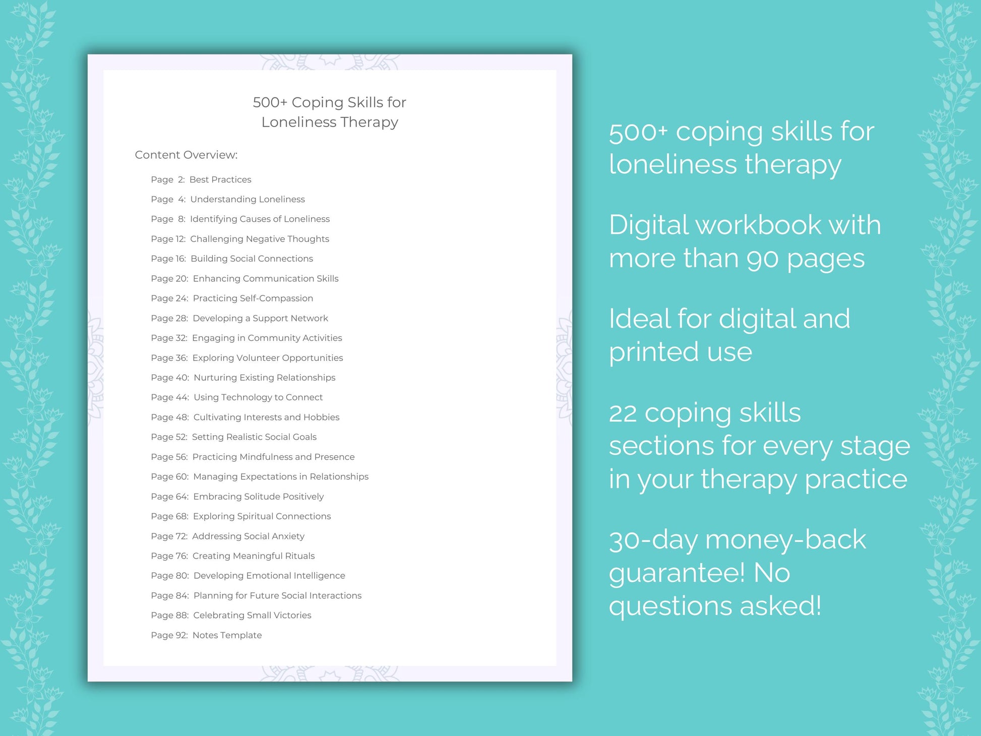 Loneliness Coping Skills Worksheets