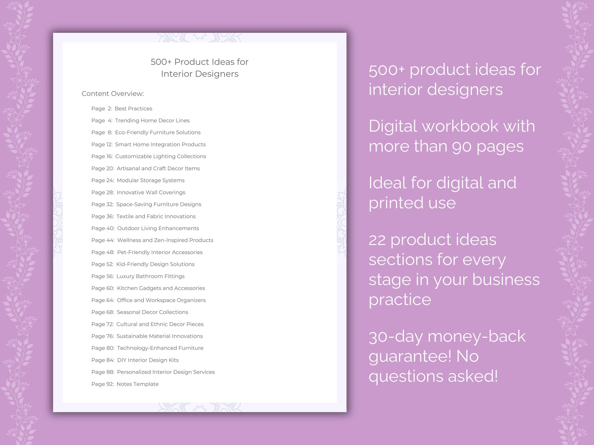 Interior Designers Business Worksheets