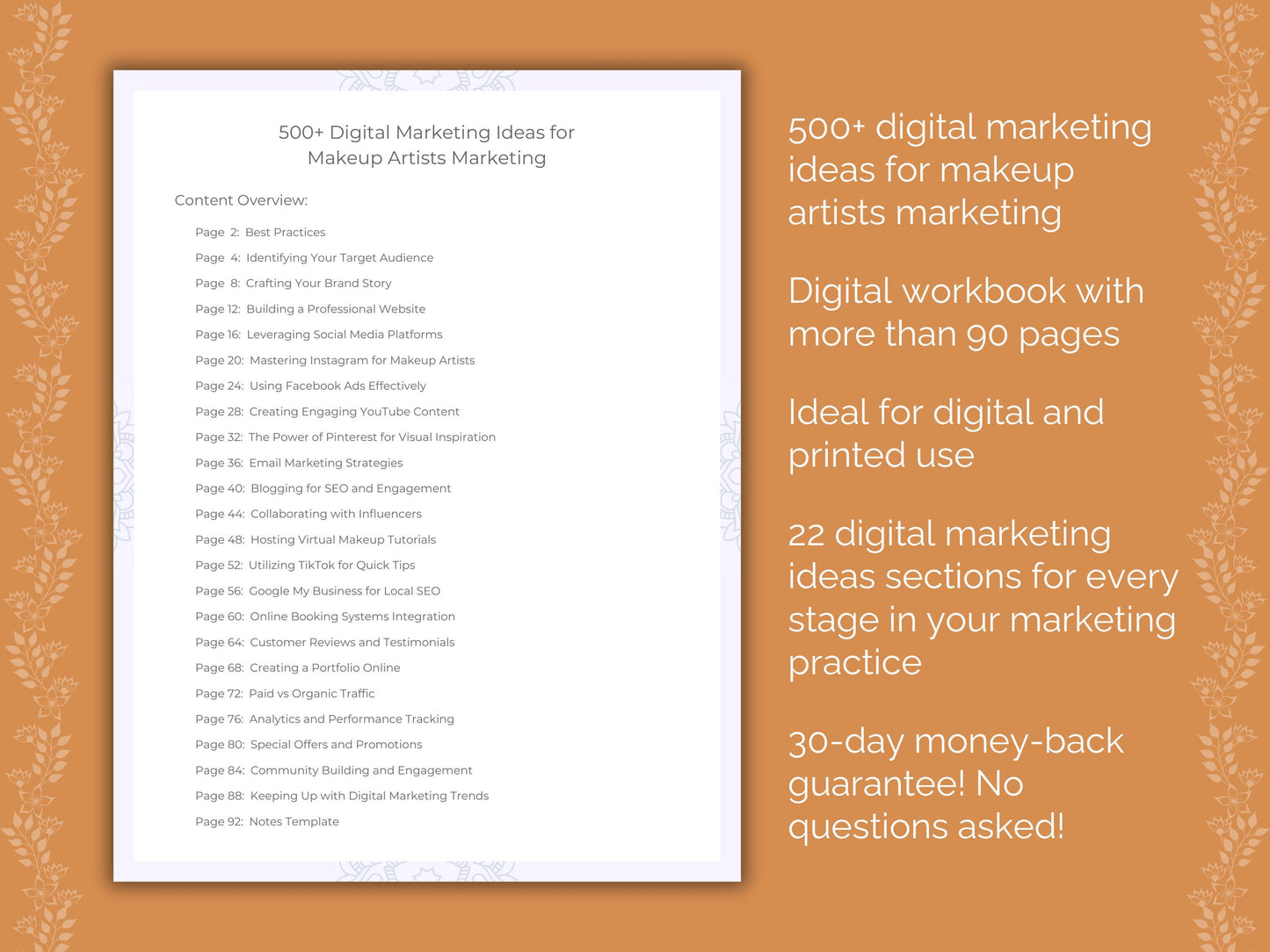 Makeup Artists Digital Marketing Ideas Worksheets