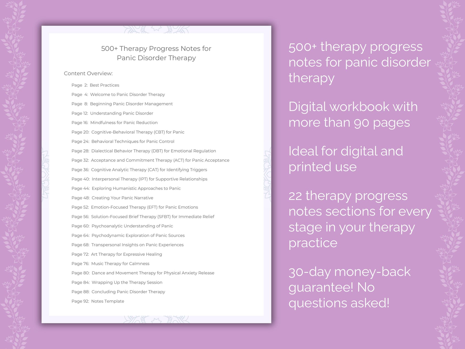 Panic Disorder Therapy Resource
