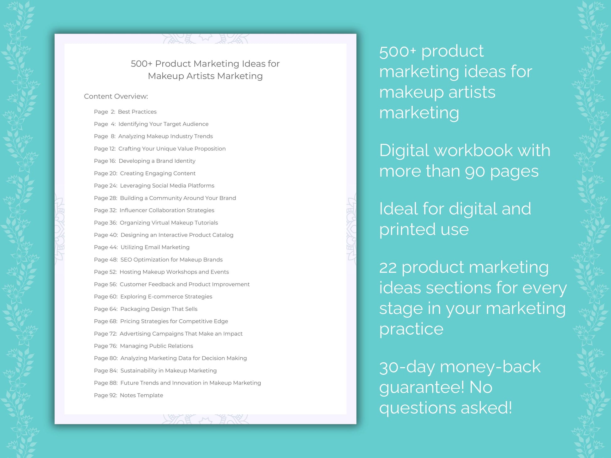 Makeup Artists Product Marketing Ideas Worksheets