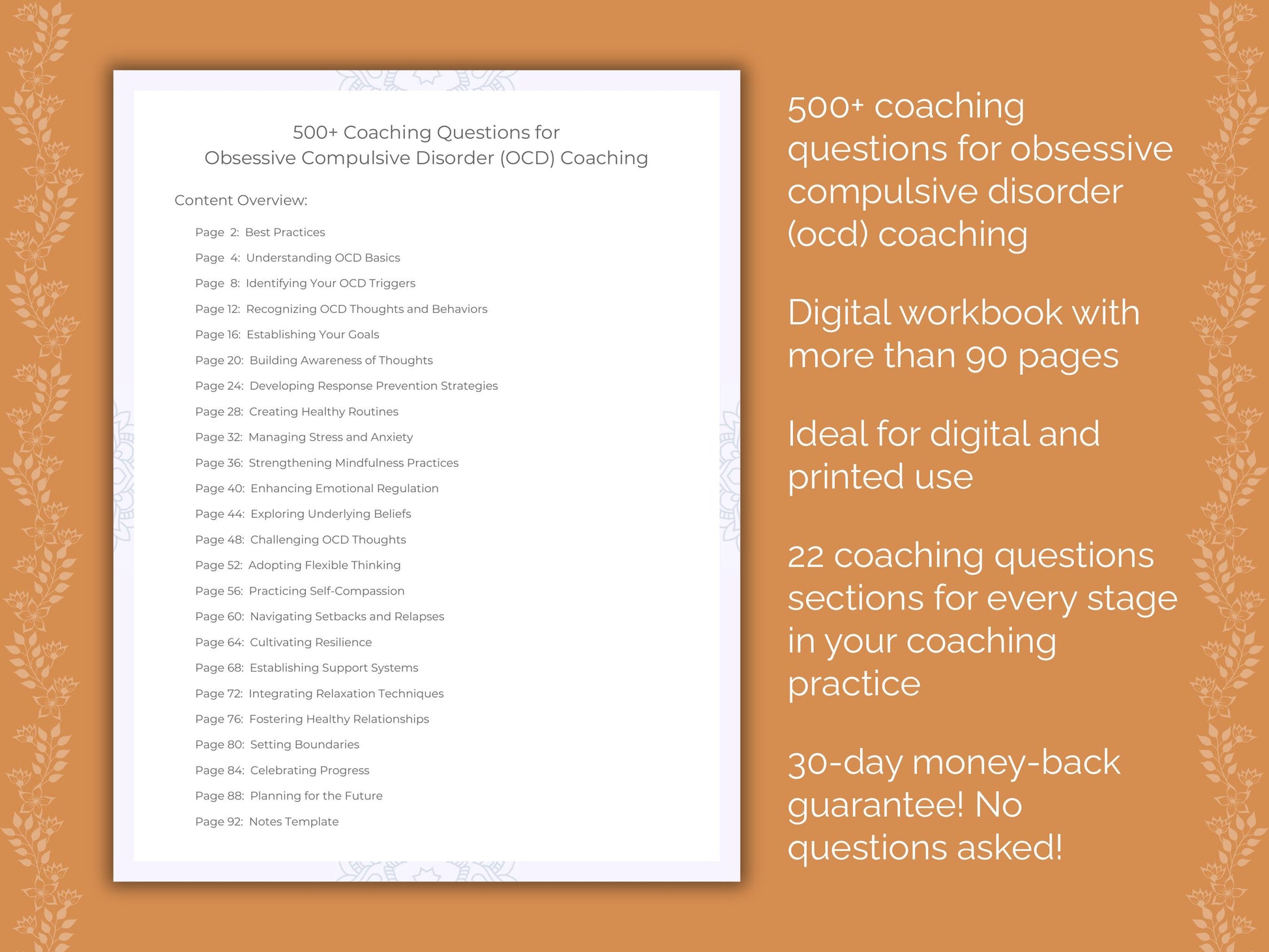 Obsessive Compulsive Disorder (OCD) Coaching Workbook