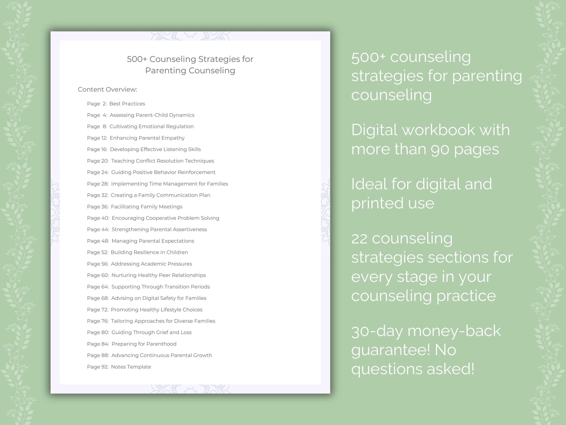 Parenting Counseling Strategies Resource