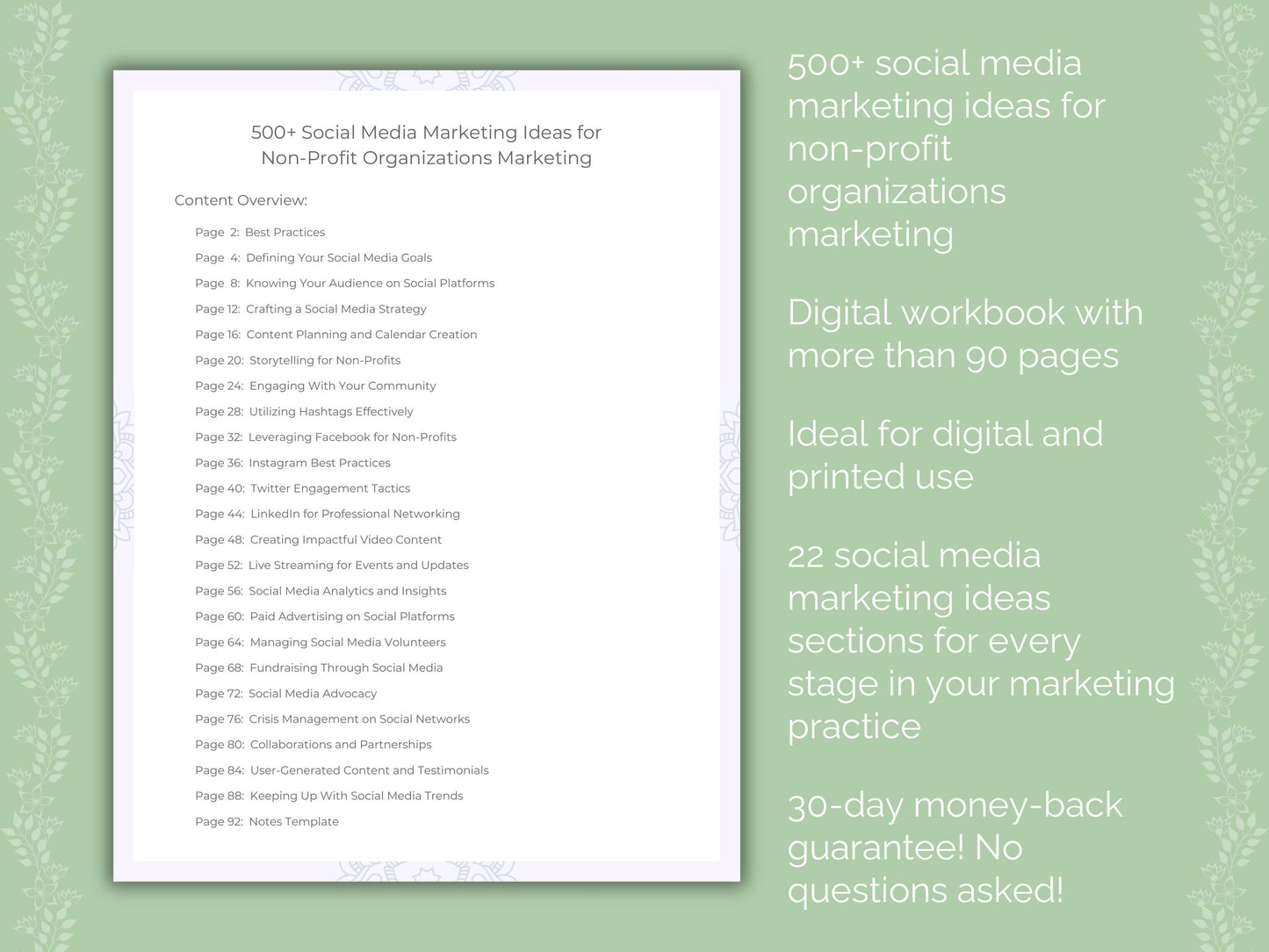 Non-Profit Organizations Social Media Marketing Ideas Worksheets