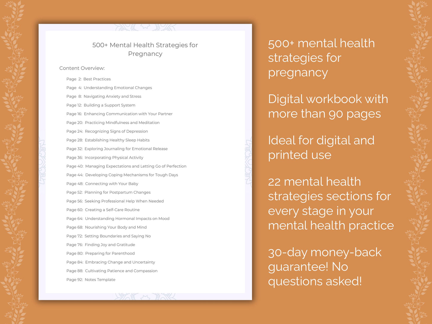 Pregnancy Mental Health Strategies Worksheets