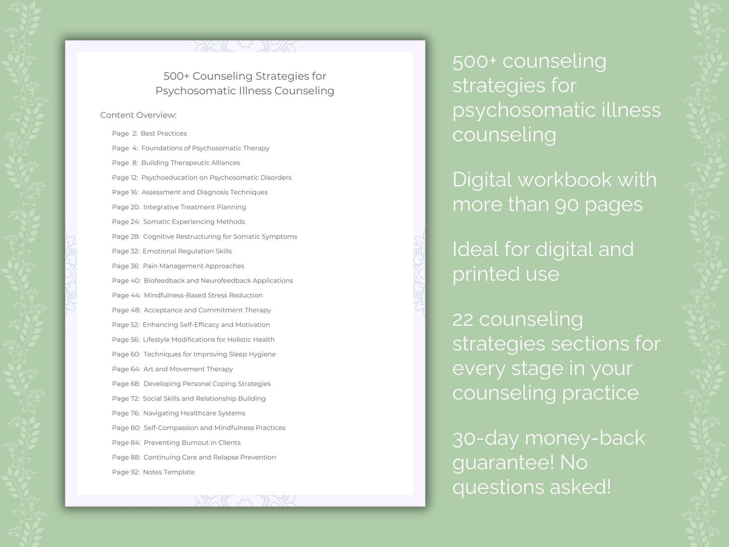 Psychosomatic Illness Counseling Strategies Workbook