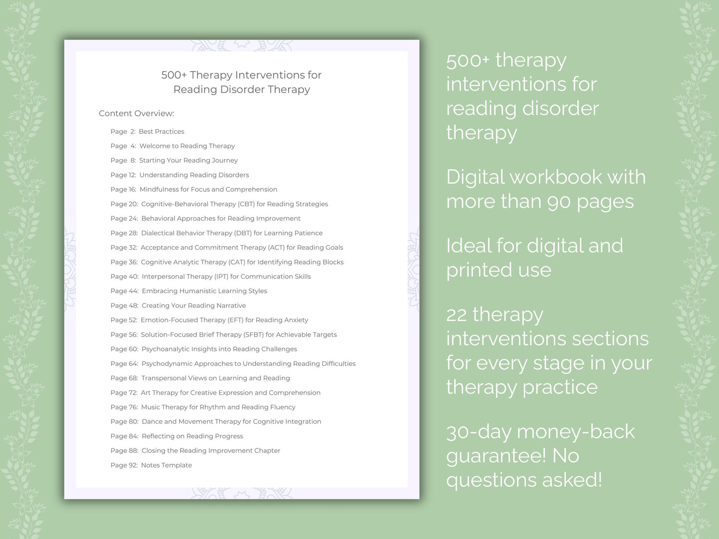 Reading Disorder Therapy Resource