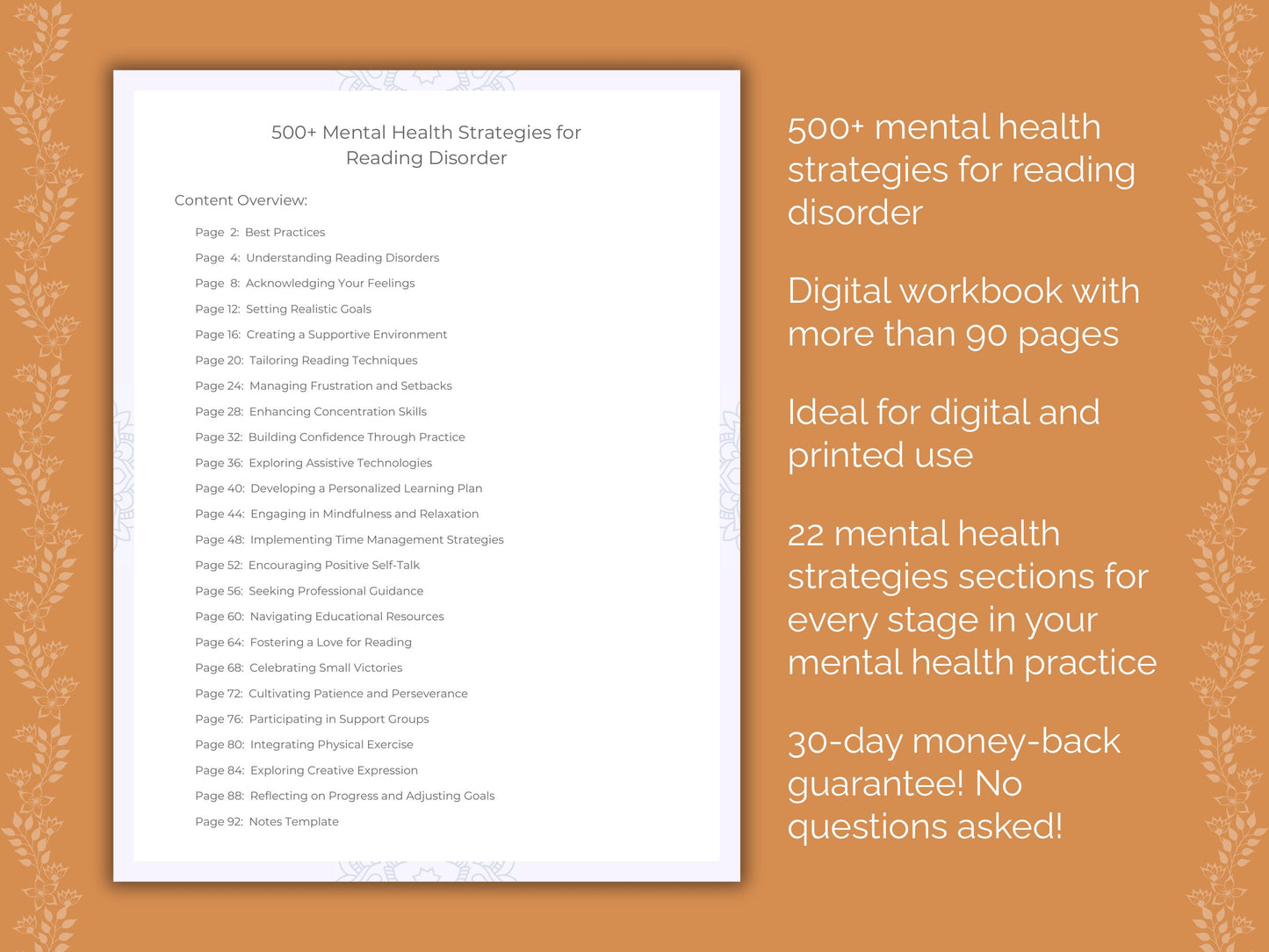 Reading Disorder Mental Health Strategies Resource