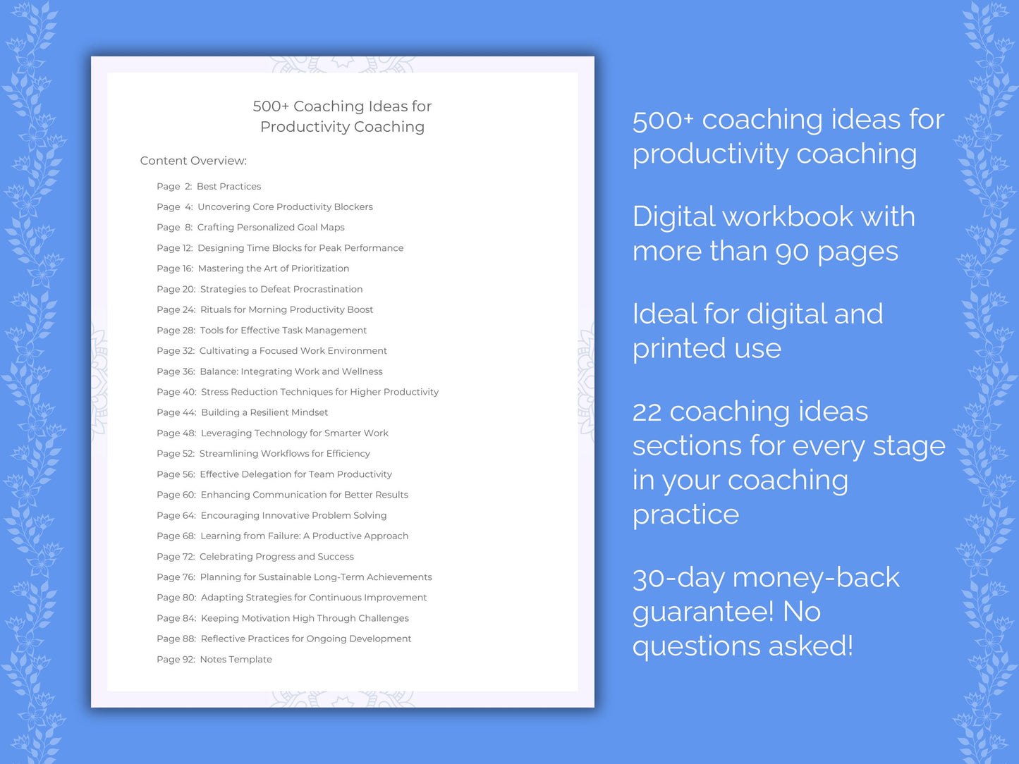 Productivity Coaching Worksheets