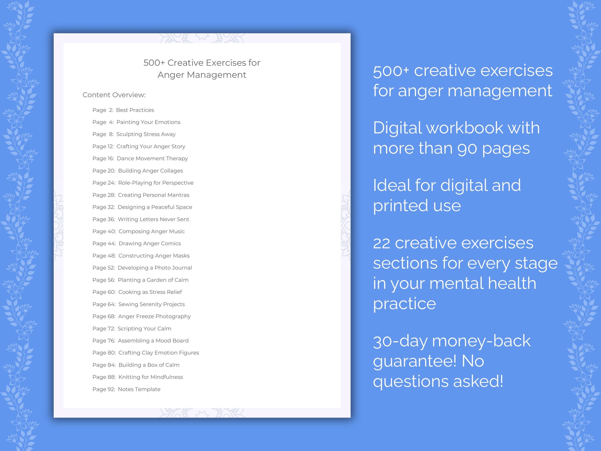 Anger Management Creative Exercises Worksheets