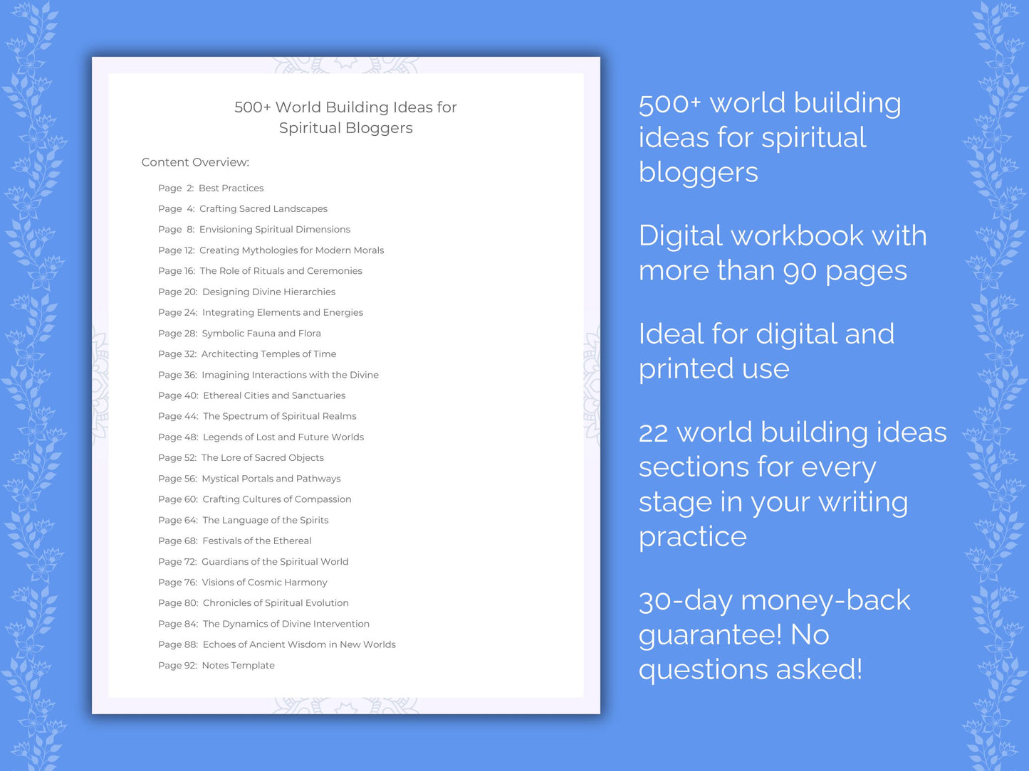 Spiritual Bloggers World Building Ideas Worksheets