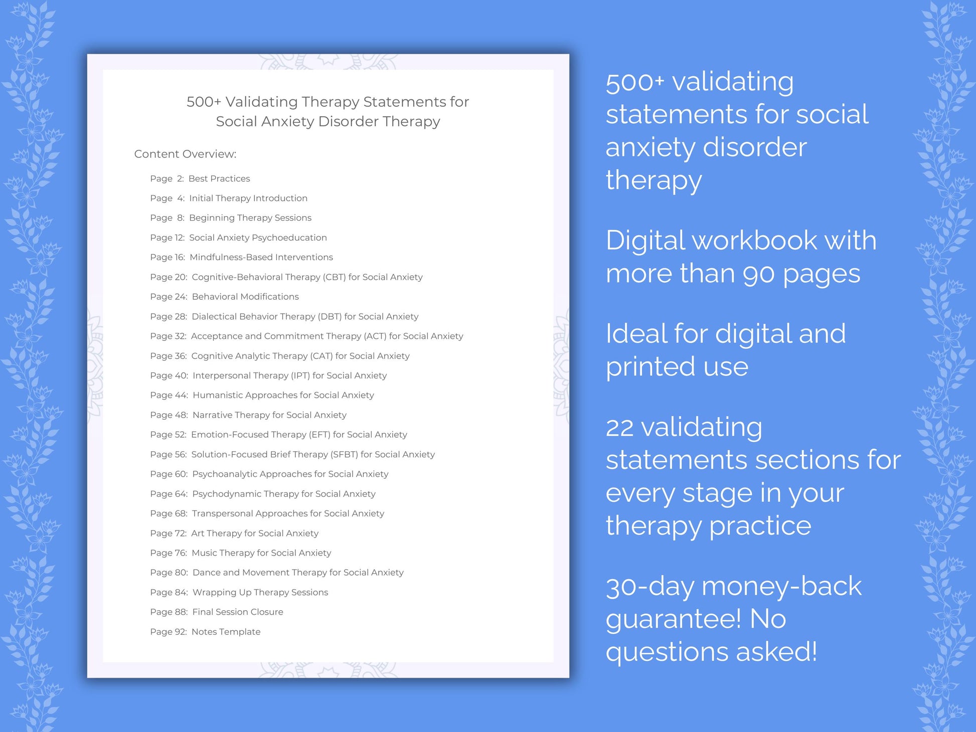 Social Anxiety Disorder Therapy Workbook