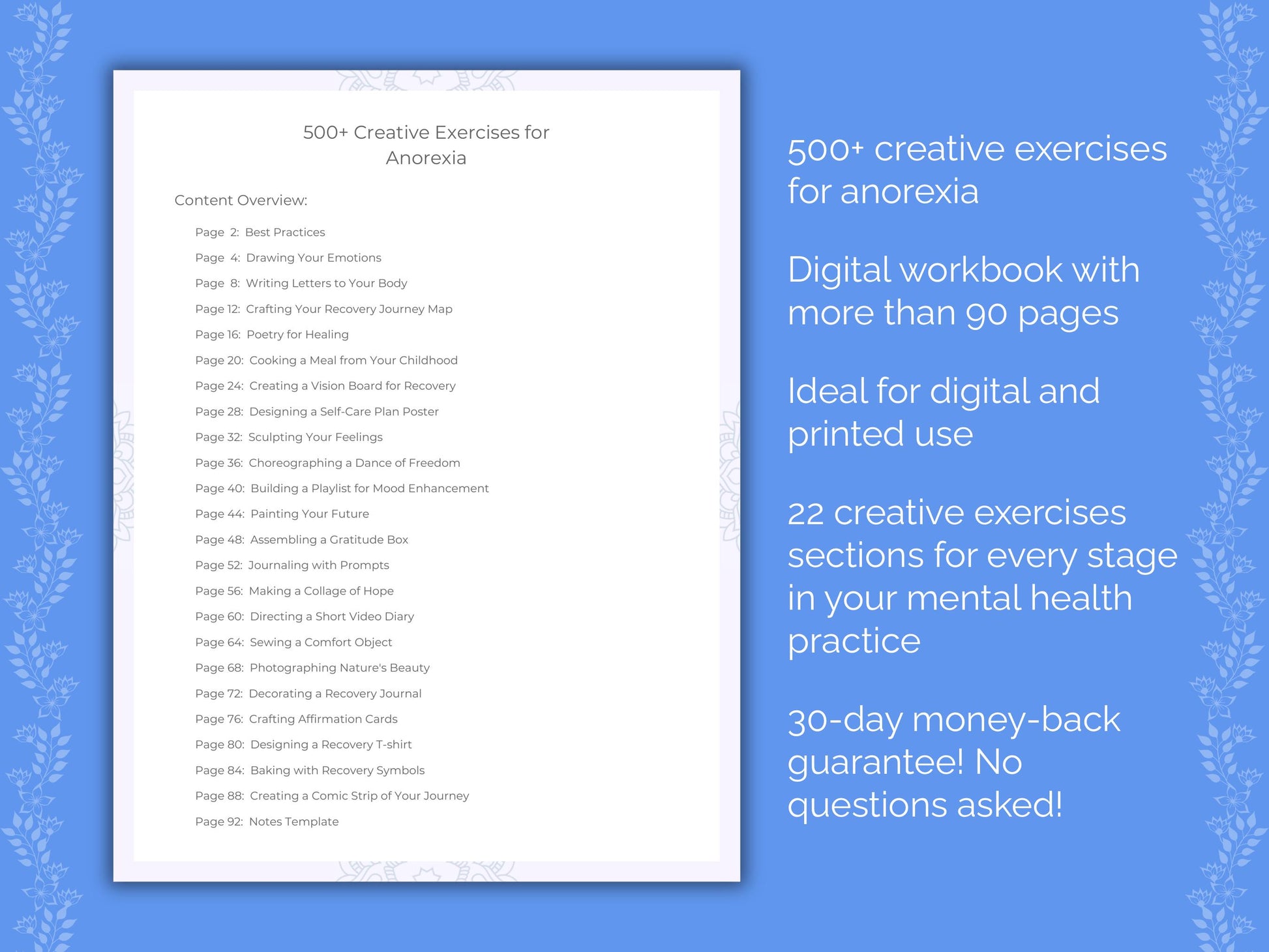 Anorexia Mental Health Workbook
