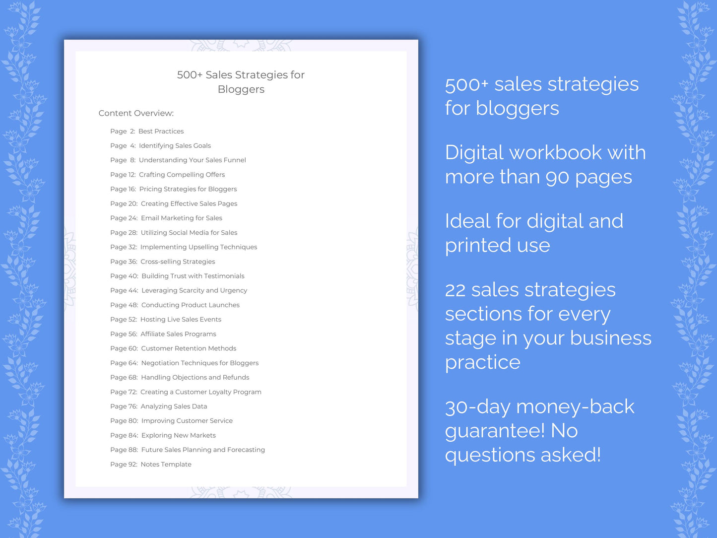 Bloggers Sales Strategies Worksheets
