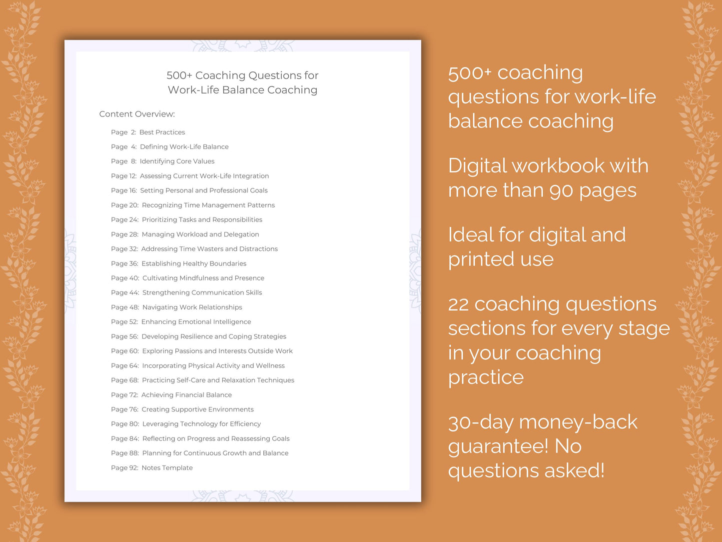 Work-Life Balance Coaching Questions Workbook