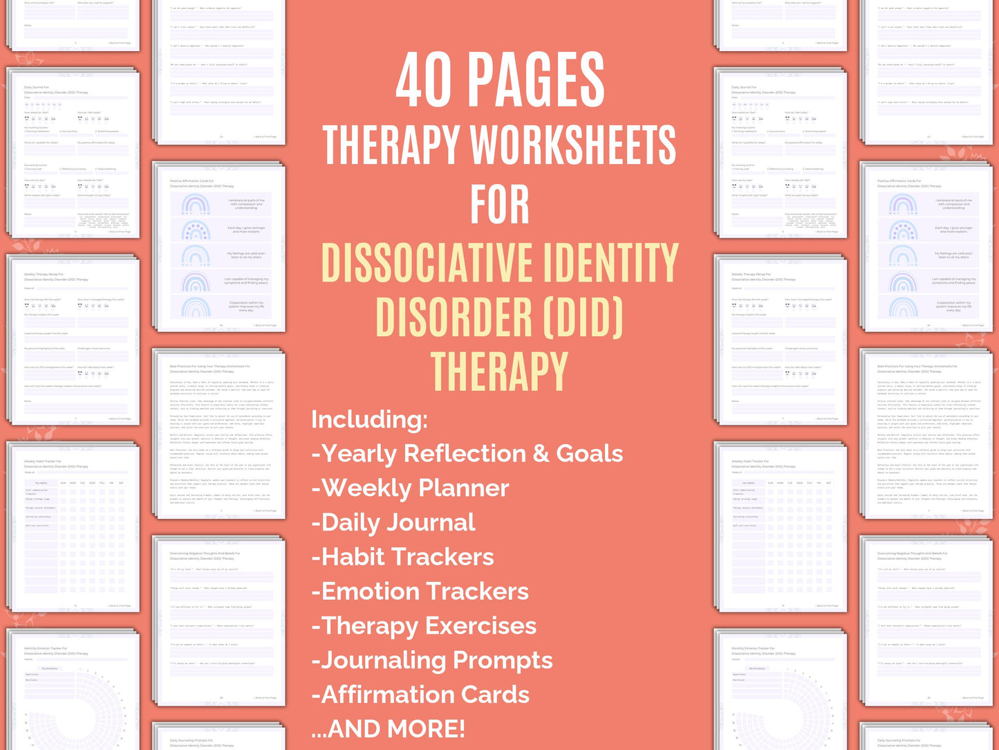 DID Templates, DID Workbooks, Dissociative, DID Resources, DID Notes, DID Planners, DID Counseling, Identity, Disorder, DID Tools, DID Goal Setting, DID Cheat Sheet, DID Therapy, DID Journaling, DID Journals