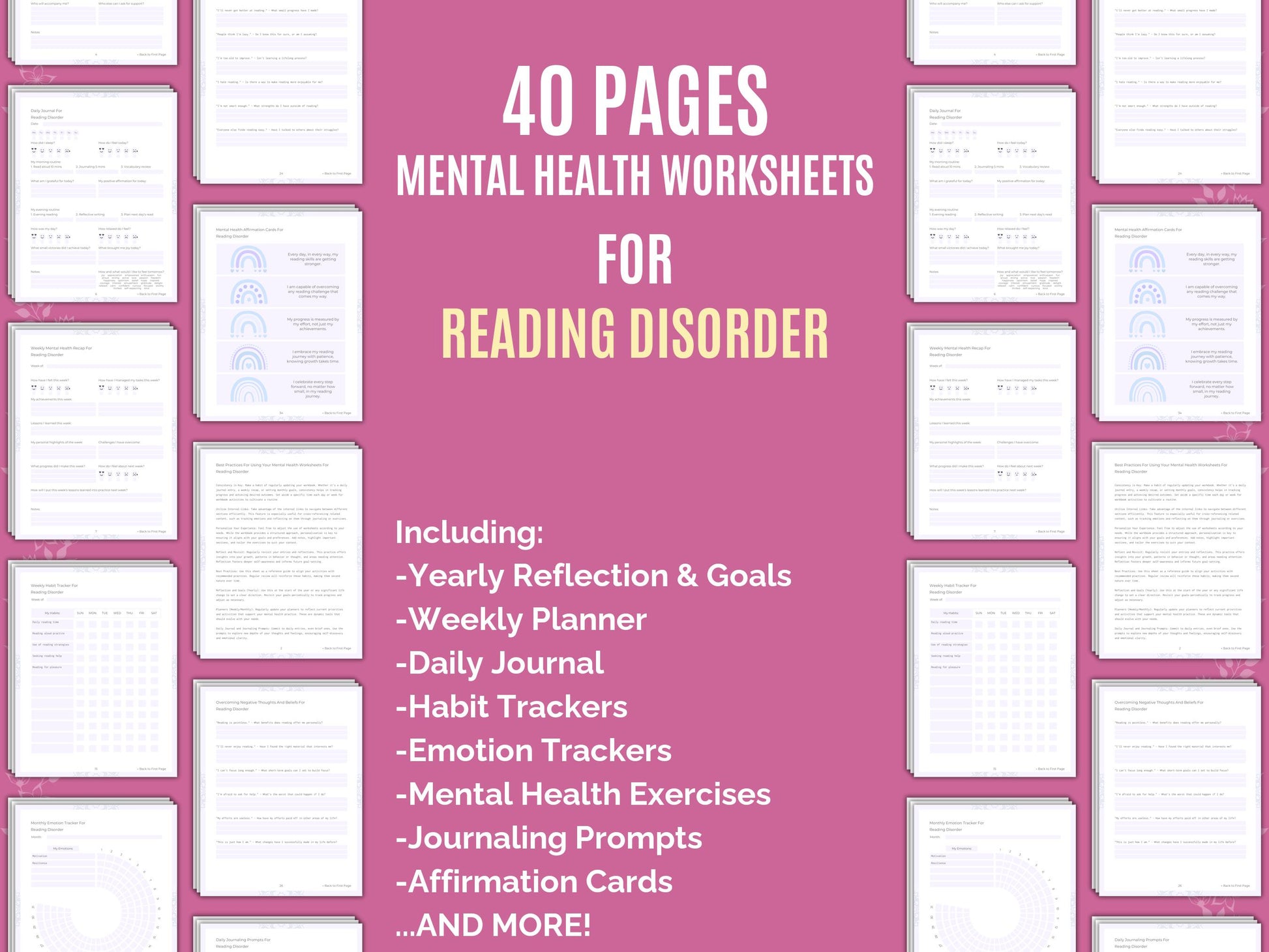 Reading Templates, Reading Tools, Dyslexia, Reading Cheat Sheet, Reading Workbooks, Reading Resources, Reading Mental Health, Reading Goal Setting, Reading Notes, Reading Planners, Reading Journals, Disorder, Reading Therapy, Reading Journaling, Reading Counseling