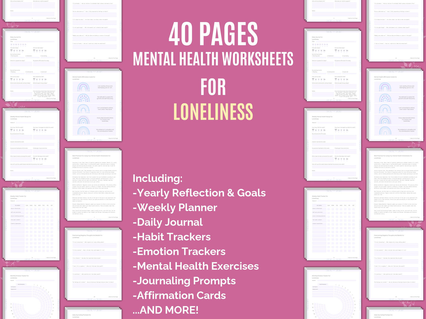 Counseling, Loneliness Templates, Goal Setting, Loneliness Therapy, Loneliness Workbooks, Cheat Sheet, Journaling, Loneliness Journals, Loneliness Planners, Loneliness Tools, Loneliness Resources, Loneliness Notes, Loneliness Mental Health