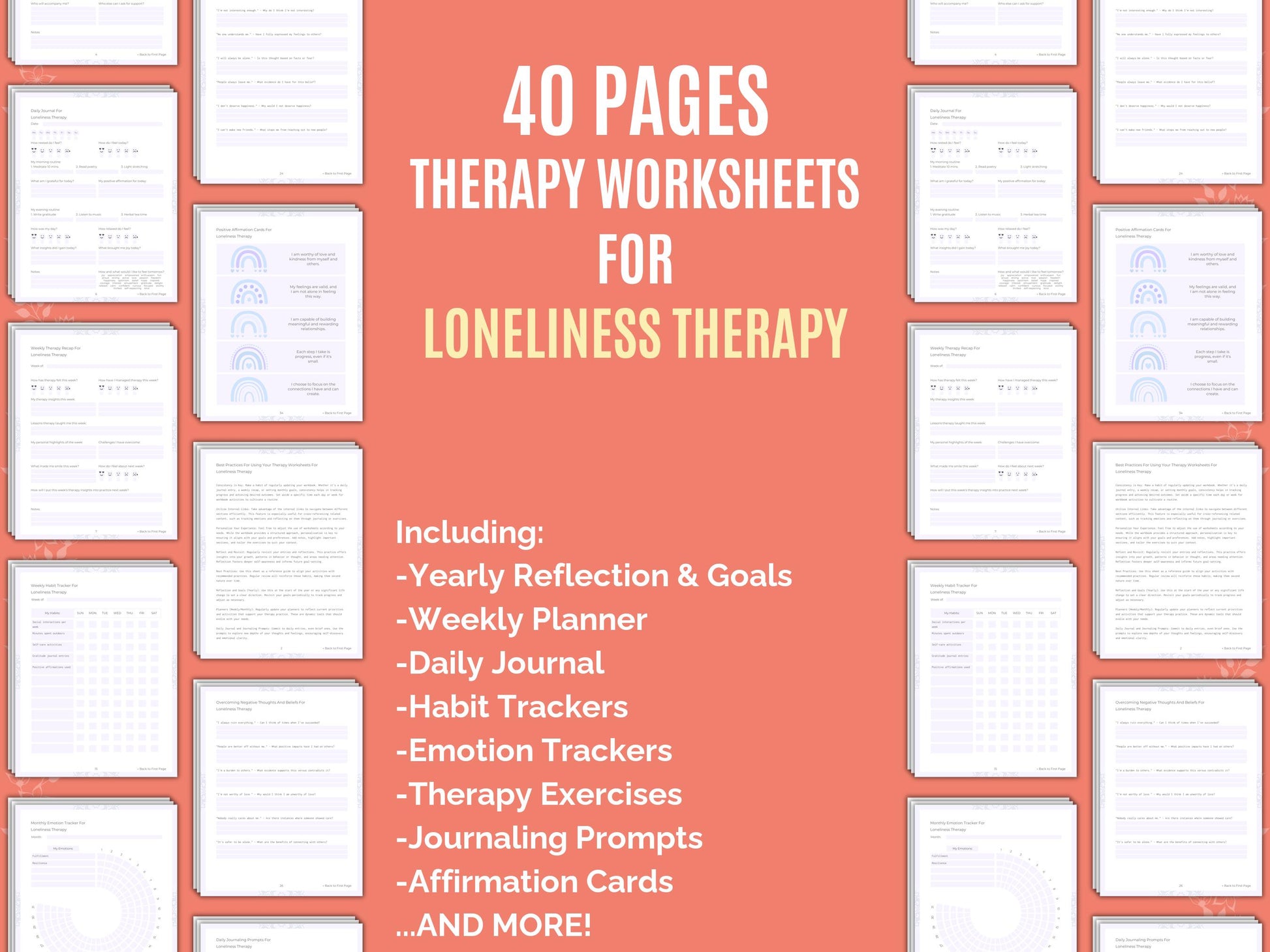 Counseling, Cheat Sheet, Goal Setting, Loneliness Notes, Loneliness Therapy, Loneliness Workbooks, Loneliness Resources, Loneliness Templates, Loneliness Planners, Journaling, Loneliness Journals, Loneliness Tools