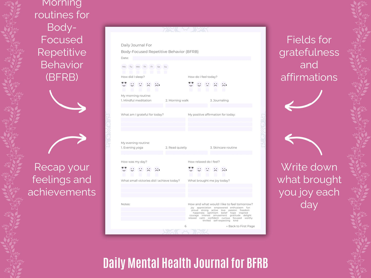 Repetitive, BFRB Counseling, BFRB Journals, BFRB Templates, BFRB Planners, Body-Focused, BFRB Therapy, BFRB Goal Setting, BFRB Resources, BFRB Workbooks, BFRB Tools, BFRB Notes, BFRB Journaling, BFRB Cheat Sheet, BFRB Mental Health, Behavior