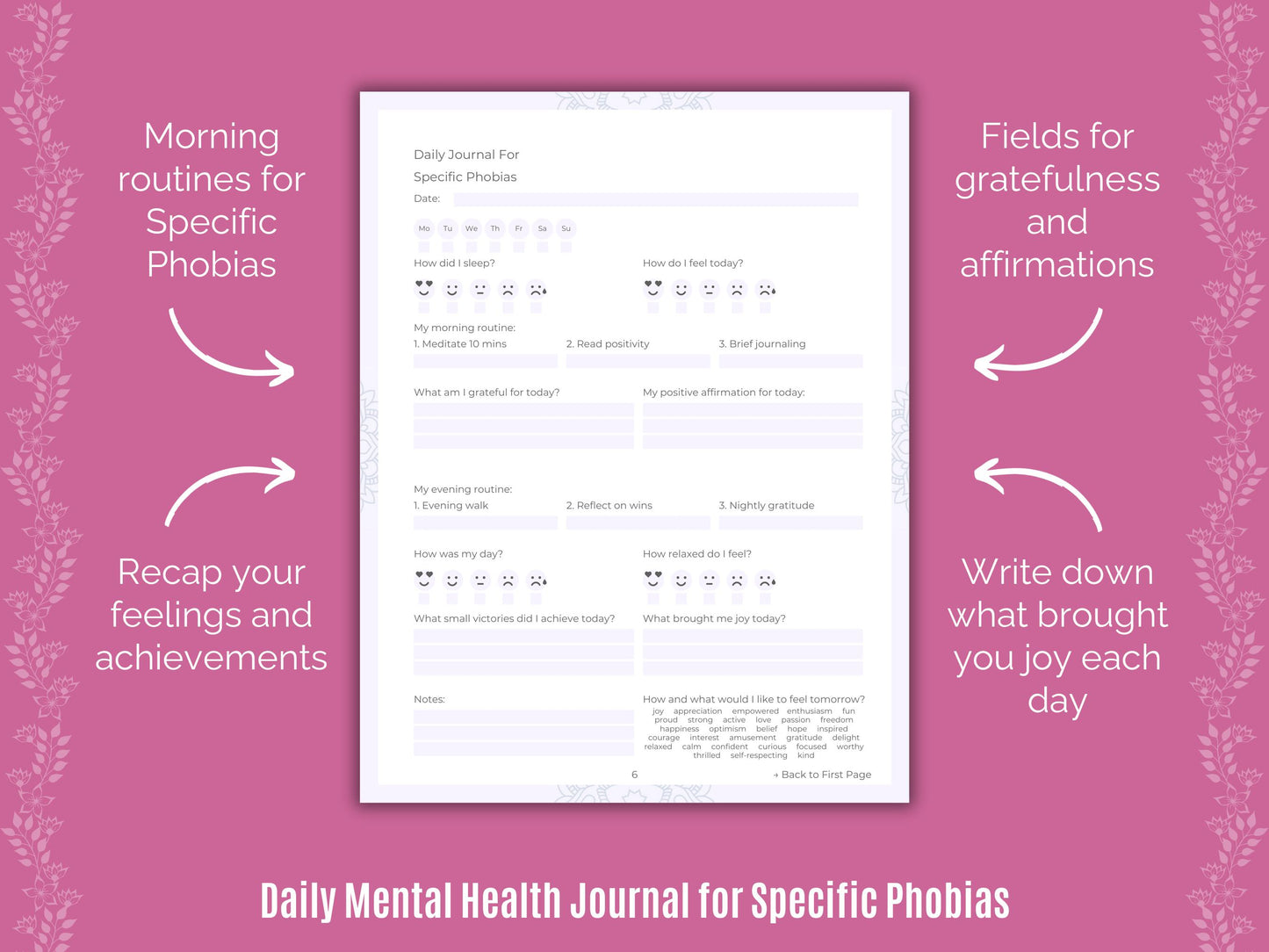 Specific Journals, Specific Tools, Goal Setting, Specific Journaling, Specific Templates, Specific Planners, Specific Cheat Sheet, Specific Resources, Specific Notes, Specific Workbooks, Specific Counseling, Phobias, Specific Therapy, Specific Mental Health