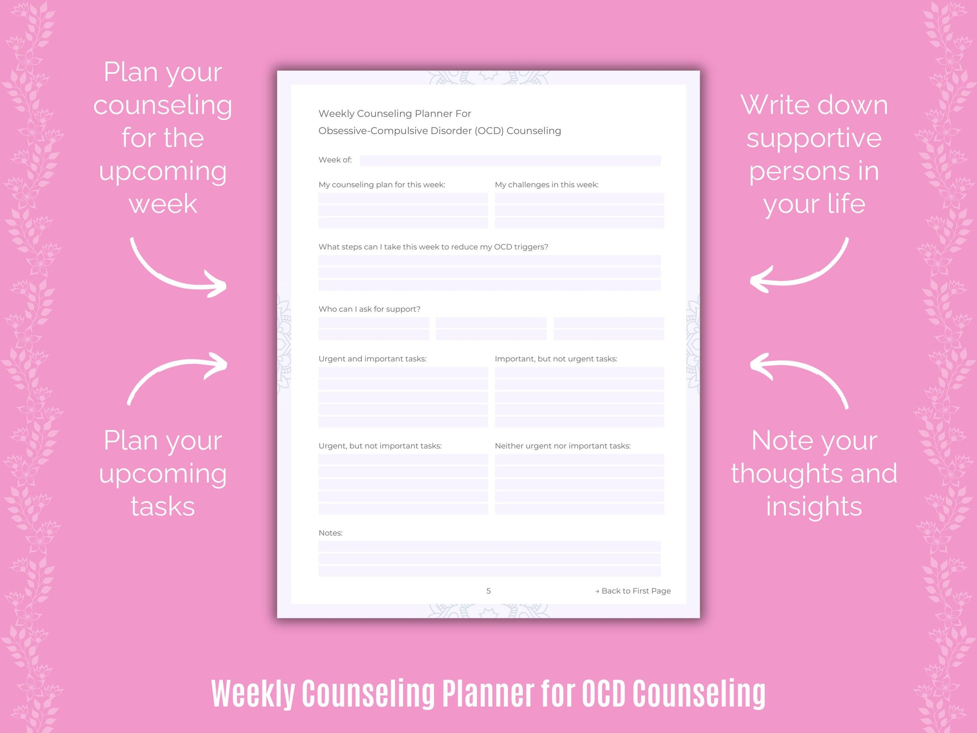 Obsessive-Compulsive Disorder (OCD) Counseling Journal