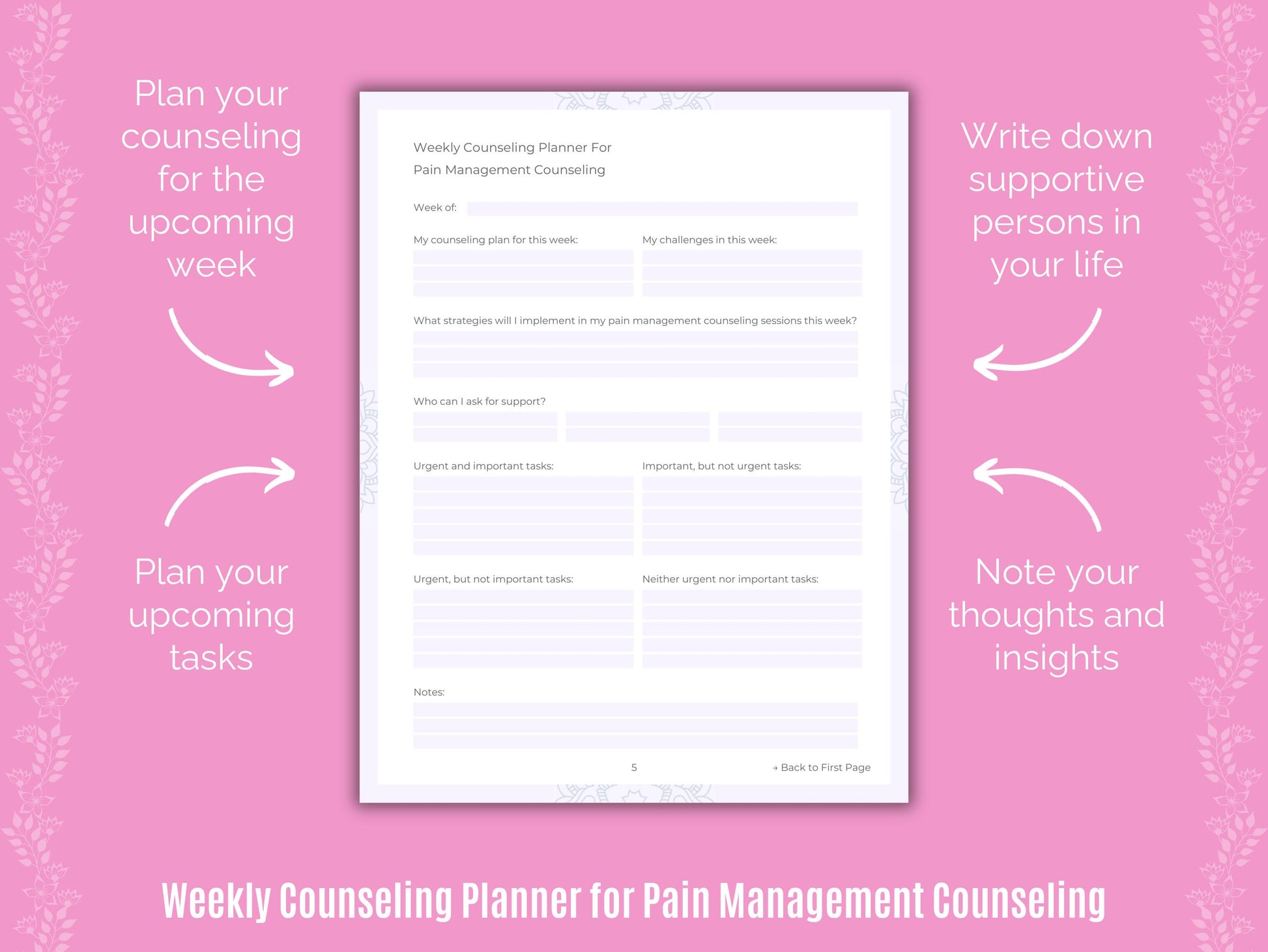 Pain Management Counseling Workbook
