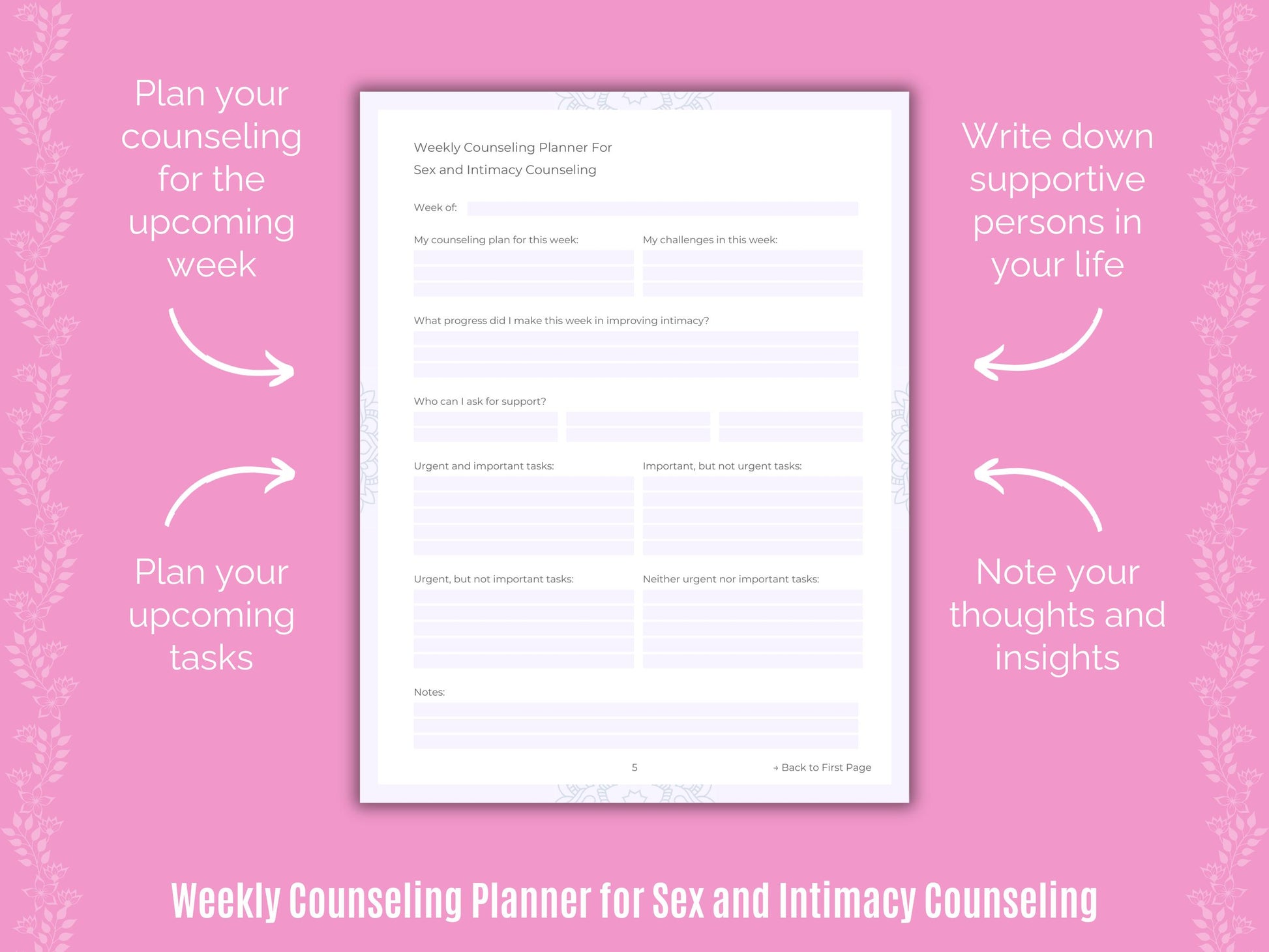 Sex and Intimacy Counseling Worksheets